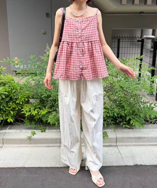 mebole（メボレ）の「ウエストレースワイドパンツ（その他パンツ・レディース・アイボリー/ブルー・FREE）」の18枚目の写真