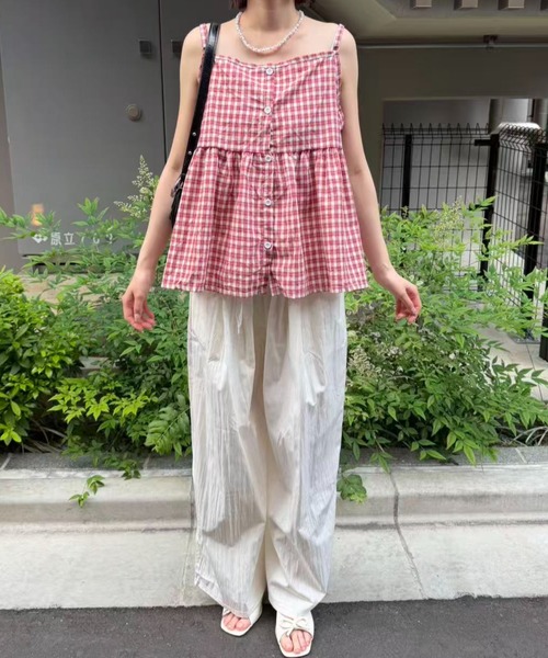 mebole（メボレ）の「ウエストレースワイドパンツ（その他パンツ・レディース・アイボリー/ブルー・FREE）」の19枚目の写真
