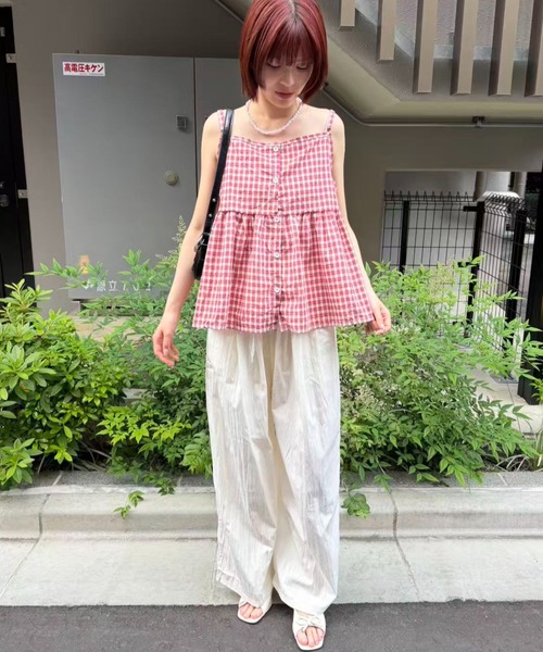 mebole（メボレ）の「ウエストレースワイドパンツ（その他パンツ・レディース・アイボリー/ブルー・FREE）」の21枚目の写真