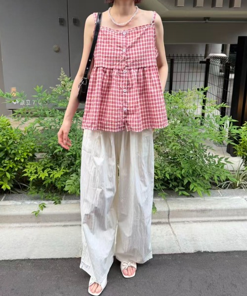 mebole（メボレ）の「ウエストレースワイドパンツ（その他パンツ・レディース・アイボリー/ブルー・FREE）」の22枚目の写真