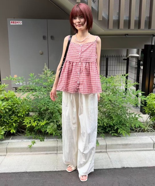 mebole（メボレ）の「ウエストレースワイドパンツ（その他パンツ・レディース・アイボリー/ブルー・FREE）」の20枚目の写真