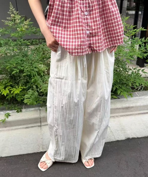 mebole（メボレ）の「ウエストレースワイドパンツ（その他パンツ・レディース・アイボリー/ブルー・FREE）」の10枚目の写真