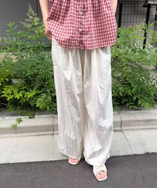 mebole（メボレ）の「ウエストレースワイドパンツ（その他パンツ・レディース・アイボリー/ブルー・FREE）」の11枚目の写真