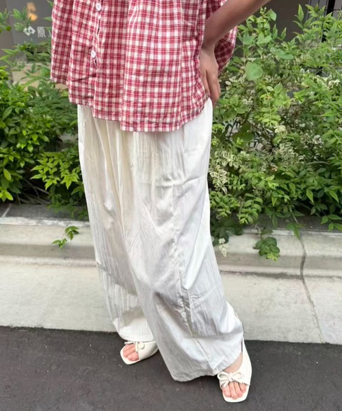 mebole（メボレ）の「ウエストレースワイドパンツ（その他パンツ・レディース・アイボリー/ブルー・FREE）」の13枚目の写真