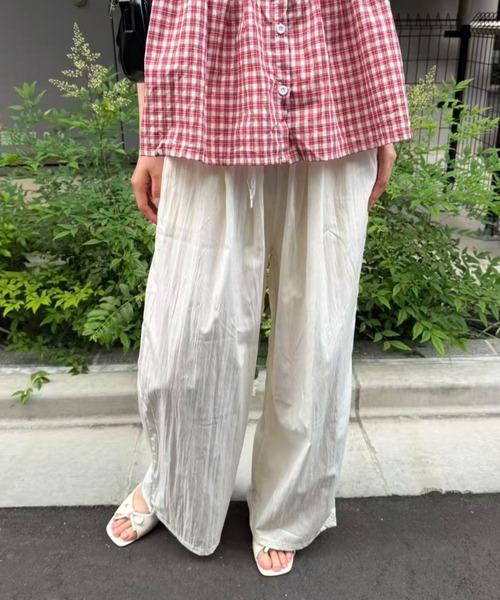 mebole（メボレ）の「ウエストレースワイドパンツ（その他パンツ・レディース・アイボリー/ブルー・FREE）」の14枚目の写真