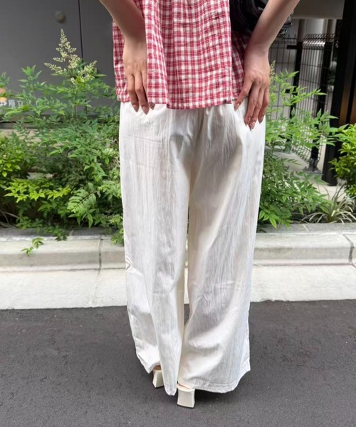 mebole（メボレ）の「ウエストレースワイドパンツ（その他パンツ・レディース・アイボリー/ブルー・FREE）」の17枚目の写真