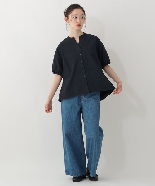 Afternoon Tea（アフタヌーンティー）の「刺繍スキッパープルオーバー（Tシャツ/カットソー・レディース・オフホワイト/ライトブルー/ネイビー・MEDIUM）」の11枚目の写真