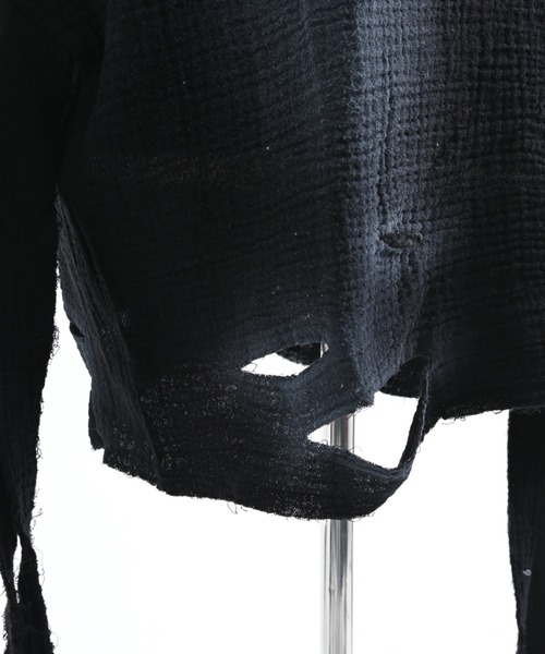 REFLEM(レフレム)の「『REFLEM/レフレム』ダブルガーゼダメージデザイントップス(Tシャツ/カットソー・レディース・ホワイト/ブラック・FREE)」の22枚目の写真