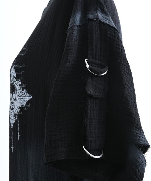 REFLEM(レフレム)の「『REFLEM/レフレム』ダブルガーゼダメージデザイントップス(Tシャツ/カットソー・レディース・ホワイト/ブラック・FREE)」の20枚目の写真