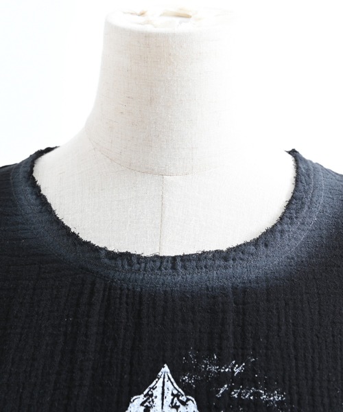 REFLEM(レフレム)の「『REFLEM/レフレム』ダブルガーゼダメージデザイントップス(Tシャツ/カットソー・レディース・ホワイト/ブラック・FREE)」の17枚目の写真
