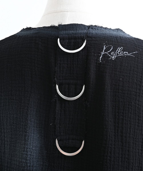 REFLEM(レフレム)の「『REFLEM/レフレム』ダブルガーゼダメージデザイントップス(Tシャツ/カットソー・レディース・ホワイト/ブラック・FREE)」の19枚目の写真
