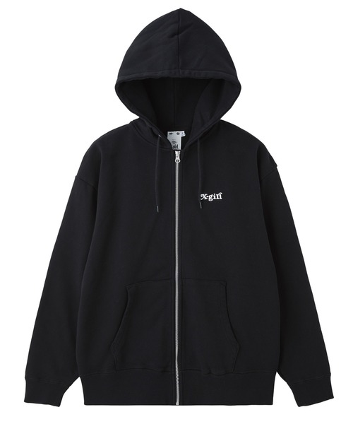 X-girl(エックスガール)の「BRUSHED COLLAGE GRAPHIC FACE PATCH ZIP UP SWEAT HOODIE(パーカー・レディース・アッシュ/ブラック/ブラウン・M/S)」の9枚目の写真