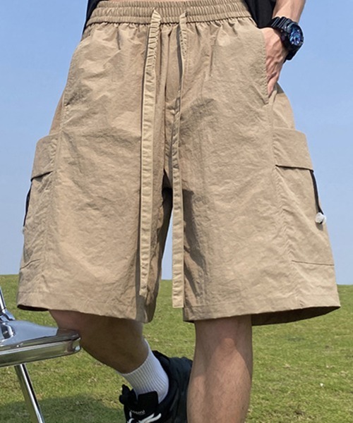 KELVIN(ケルヴァン)の「Utility Cargo Shorts ユーティリティカーゴショーツ(その他パンツ・メンズ・ブラック/ベージュ・MEDIUM/LARGE)」の8枚目の写真