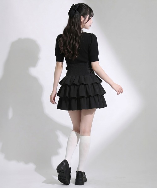 Lilymel(リリメル)の「サイドバックルティアードミニスカート(スカート・レディース・ブラック/チェック・LL~3L/L~LL/M-L)」の14枚目の写真