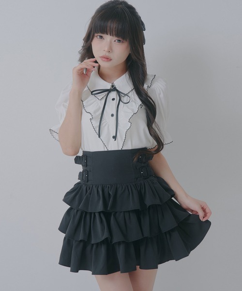 Lilymel(リリメル)の「サイドバックルティアードミニスカート(スカート・レディース・ブラック/チェック・LL~3L/L~LL/M-L)」の22枚目の写真