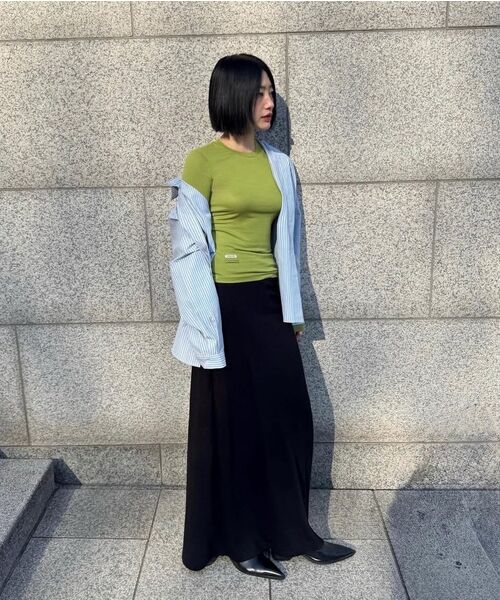 RONRON(ロンロン)の「SOFT MINI LABEL LONG SLEEVE OLIVE(Tシャツ/カットソー・レディース・その他・FREE)」の7枚目の写真