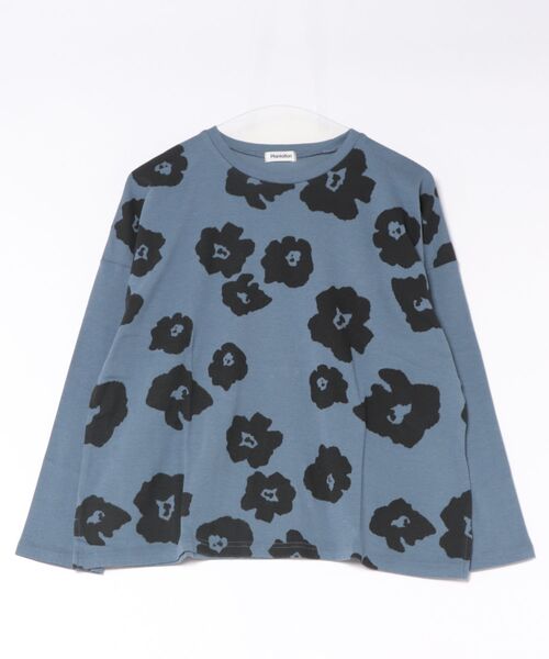 Plantation（プランテーション）の「(S)ファジーフラワーT  / S（Tシャツ/カットソー・レディース・オフホワイト/ブルー・M size）」の2枚目の写真