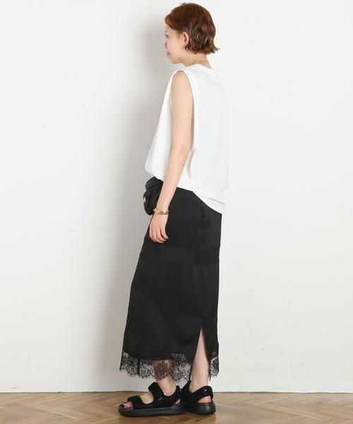 AP STUDIO（エーピーストゥディオ）の「FRESCA タックTシャツ（Tシャツ/カットソー・レディース・ブラック/ホワイト・FREE）」の6枚目の写真