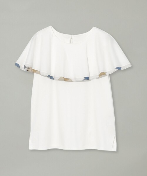 CB CRESTBRIDGE(シービークレストブリッジ)の「【Quiet checkシリーズ】ラッフルケープトップス(Tシャツ/カットソー・レディース・ブラック/ブルー/オフホワイト・M)」の20枚目の写真