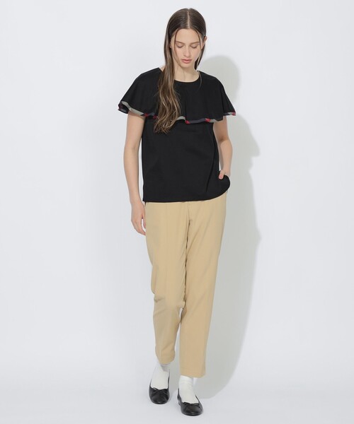 CB CRESTBRIDGE(シービークレストブリッジ)の「【Quiet checkシリーズ】ラッフルケープトップス(Tシャツ/カットソー・レディース・ブラック/ブルー/オフホワイト・M)」の19枚目の写真
