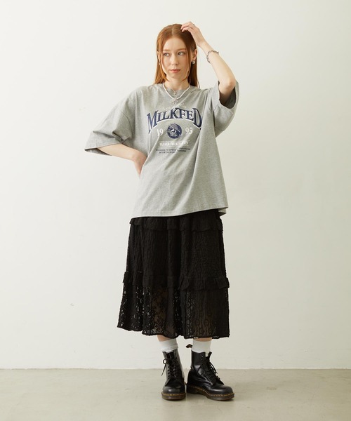 MILKFED.（ミルクフェド）の「EAGLE ARCH LOGO S/S TEE（Tシャツ/カットソー・レディース・オフホワイト/アッシュ/バーガンディー・L/M）」の6枚目の写真