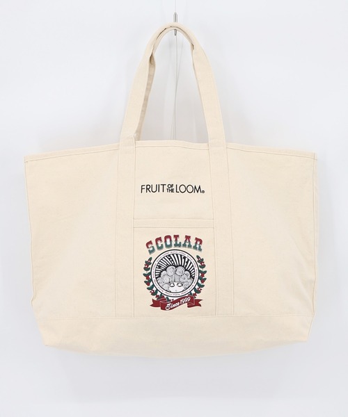 ScoLar(スカラー)の「662442:FRUIT OF THE LOOM×ScoLarコラボ トートバッグ(トートバッグ・レディース・ブラック/グレー/オフホワイト/イエロー/ネイビー/ピンク/グリーン・FREE)」の2枚目の写真