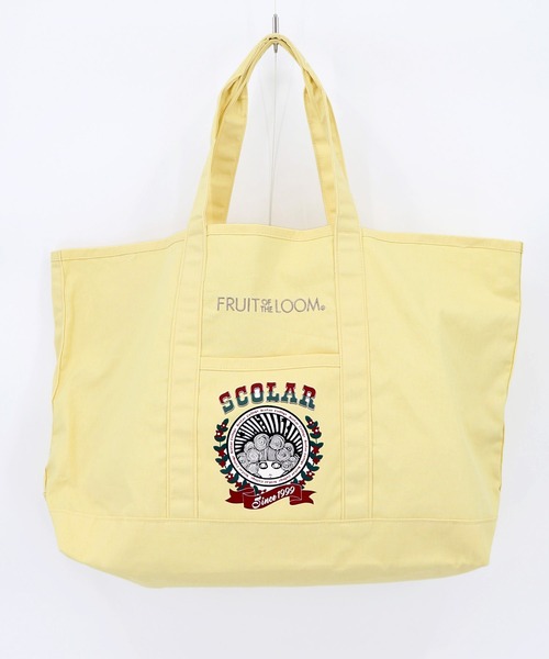 ScoLar(スカラー)の「662442:FRUIT OF THE LOOM×ScoLarコラボ トートバッグ(トートバッグ・レディース・ブラック/グレー/オフホワイト/イエロー/ネイビー/ピンク/グリーン・FREE)」の1枚目の写真