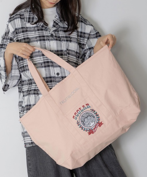 ScoLar(スカラー)の「662442:FRUIT OF THE LOOM×ScoLarコラボ トートバッグ(トートバッグ・レディース・ブラック/グレー/オフホワイト/イエロー/ネイビー/ピンク/グリーン・FREE)」の11枚目の写真