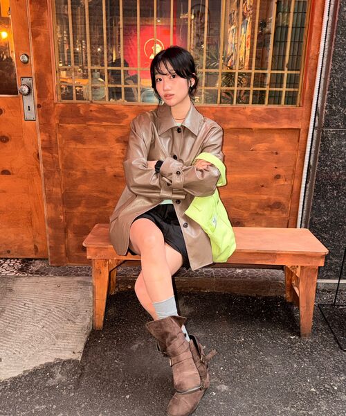 KIJIKO（キジコ）の「Ke906. Angled Pocket Utility Tote Melon green（トートバッグ・レディース・その他・FREE）」の8枚目の写真