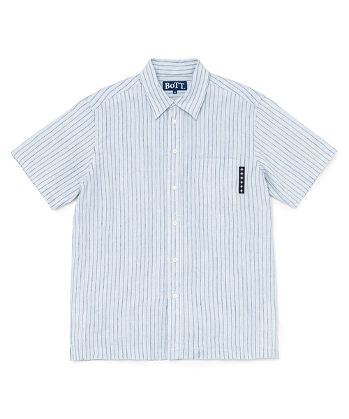 BOTT(ボット)の「BoTT / ボット STRIPED SS SHIRT(シャツ/ブラウス・メンズ・ブルー系その他/ホワイト系その他・SMALL/MEDIUM)」の1枚目の写真