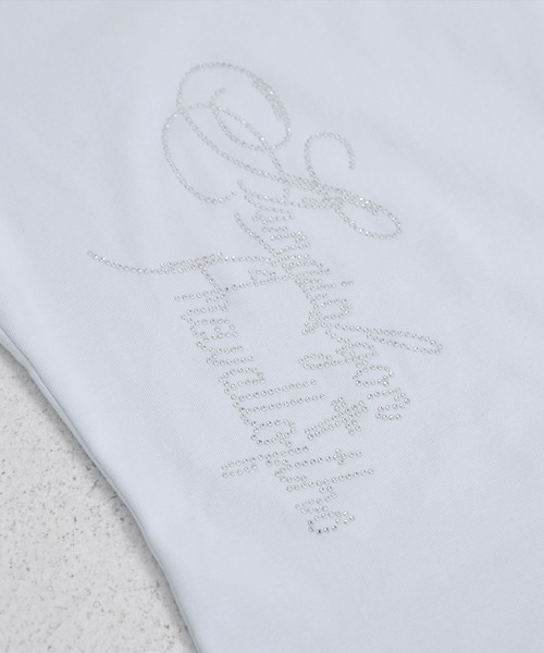 Diable baiser(ディアブルベーゼ)の「Y2K星レースラグランスリーブ切替ストーンロゴ 半袖Tシャツ(Tシャツ/カットソー・レディース・ブラック/サックスブルー・FREE)」の8枚目の写真