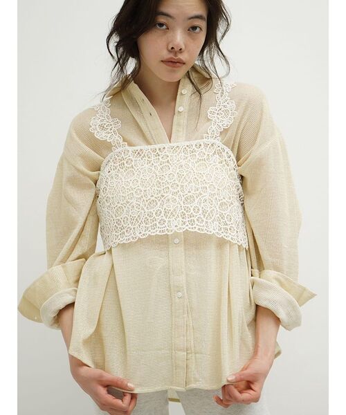 FIKA.(フィーカ)の「Crochet lace bustier(その他トップス・レディース・ホワイト/ブラック・MEDIUM)」の6枚目の写真