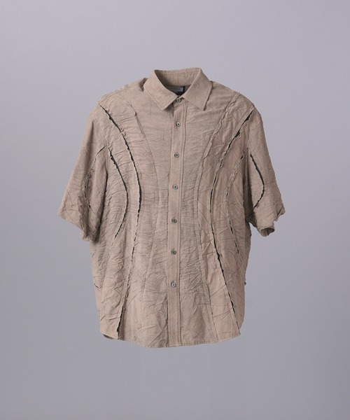 MAISON SPECIAL(メゾンスペシャル)の「《UNISEX》Tuck Washer Prime-Over TSUGIHAGI Short Sleeve Shirt/タックワッシャープライムオーバーツギハギショートスリーブシャツ【MAISON SPECIAL/メゾンスペシャル】■セットアップ対応■(シャツ/ブラウス・メンズ・グレー/ラベンダー/モカ・0/1/2)」の14枚目の写真