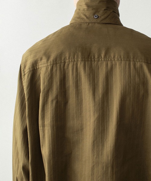 ATTACHMENT（アタッチメント）の「コットン シャドーストライプ ブロード ナロータイ L/S シャツ / CO SHADOW STRIPE BROAD NARROW TIE L/S SHIRT（シャツ/ブラウス・メンズ・オフホワイト/ブラック/カーキ・1/3/2/4）」の10枚目の写真