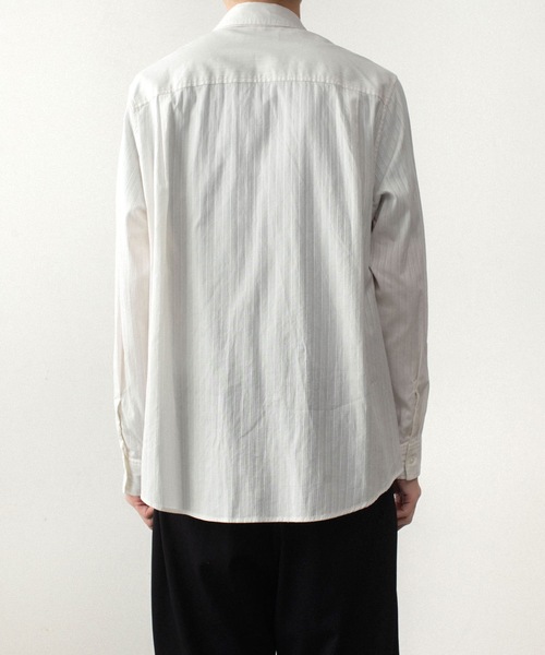 ATTACHMENT（アタッチメント）の「コットン シャドーストライプ ブロード ナロータイ L/S シャツ / CO SHADOW STRIPE BROAD NARROW TIE L/S SHIRT（シャツ/ブラウス・メンズ・オフホワイト/ブラック/カーキ・1/3/2/4）」の19枚目の写真