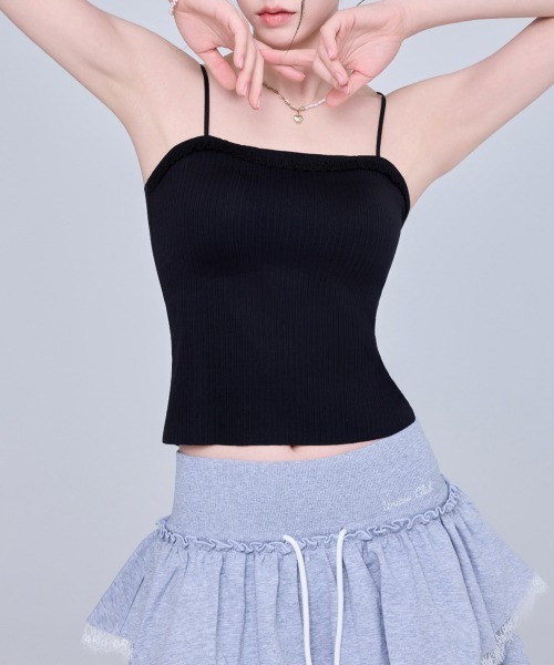 Miniministore(ミニミニストア)の「レースフリルブラトップカップ付キャミ春夏(キャミソール・レディース・ブラック/アイボリー/キャメル/グレイッシュベージュ・FREE)」の10枚目の写真