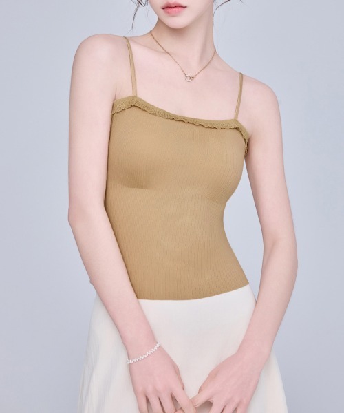 Miniministore(ミニミニストア)の「レースフリルブラトップカップ付キャミ春夏(キャミソール・レディース・ブラック/アイボリー/キャメル/グレイッシュベージュ・FREE)」の16枚目の写真