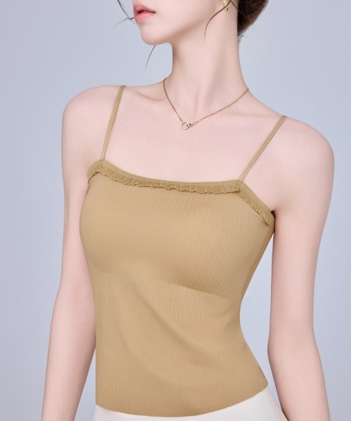 Miniministore(ミニミニストア)の「レースフリルブラトップカップ付キャミ春夏(キャミソール・レディース・ブラック/アイボリー/キャメル/グレイッシュベージュ・FREE)」の17枚目の写真