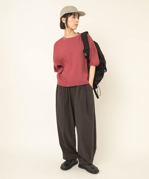 RNA-N(アールエヌエーエヌ)の「B2978 リブコンビヘムカーブプルオーバー(Tシャツ/カットソー・レディース・グレイッシュベージュ/ブラック/レッド・FREE)」の12枚目の写真