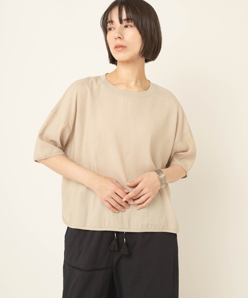 RNA-N(アールエヌエーエヌ)の「B2978 リブコンビヘムカーブプルオーバー(Tシャツ/カットソー・レディース・グレイッシュベージュ/ブラック/レッド・FREE)」の21枚目の写真