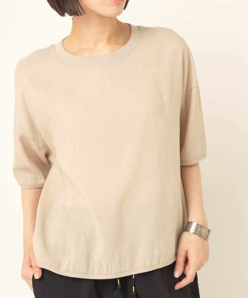 RNA-N(アールエヌエーエヌ)の「B2978 リブコンビヘムカーブプルオーバー(Tシャツ/カットソー・レディース・グレイッシュベージュ/ブラック/レッド・FREE)」の13枚目の写真
