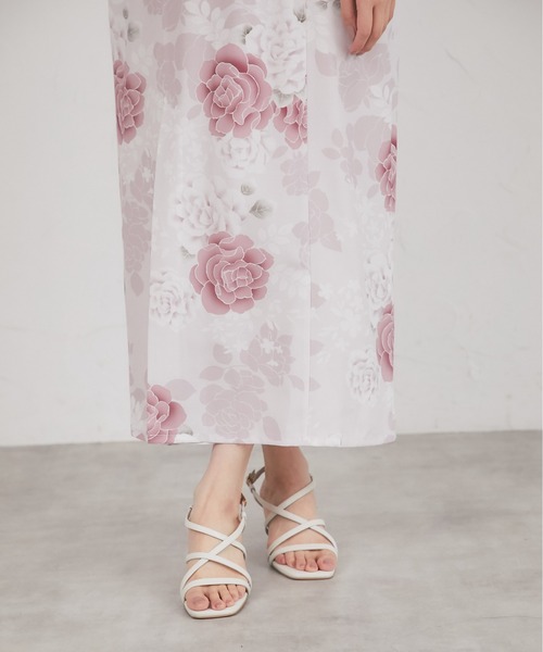 tocco closet（トッコ　クローゼット）の「【トップス＆ワンピース＆帯の３点セット】２ＷＡＹ♪フラワープリントセパレート浴衣（浴衣・レディース・ピンク/アイボリー/ネイビー・FREE）」の16枚目の写真