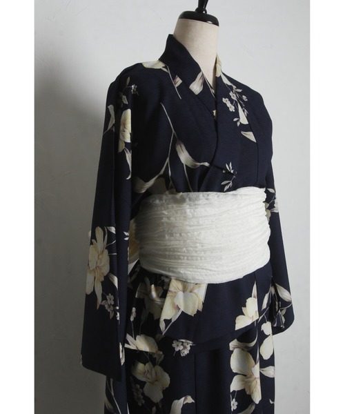 tocco closet（トッコ　クローゼット）の「【トップス＆ワンピース＆帯の３点セット】２ＷＡＹ♪フラワープリントセパレート浴衣（浴衣・レディース・ピンク/アイボリー/ネイビー・FREE）」の10枚目の写真