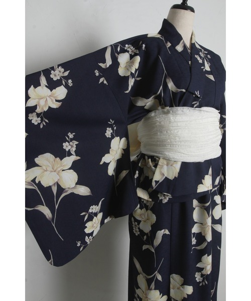 tocco closet（トッコ　クローゼット）の「【トップス＆ワンピース＆帯の３点セット】２ＷＡＹ♪フラワープリントセパレート浴衣（浴衣・レディース・ピンク/アイボリー/ネイビー・FREE）」の9枚目の写真