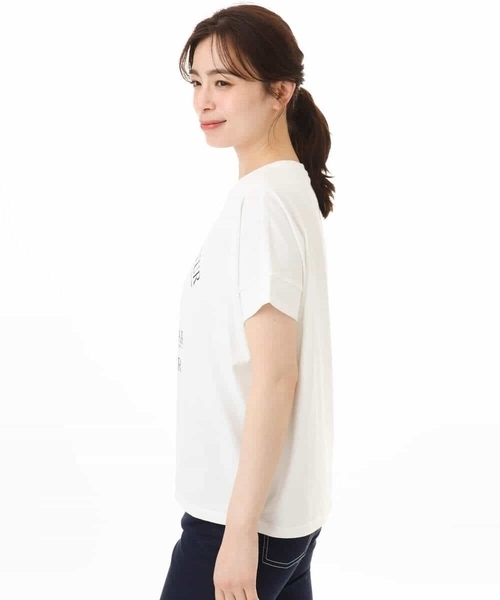 MK MICHEL KLEIN（エムケーミッシェルクラン）の「[UVカット/接触冷感/洗える]デザインロゴTシャツ（Tシャツ/カットソー・レディース・ネイビー/ホワイト・38）」の15枚目の写真