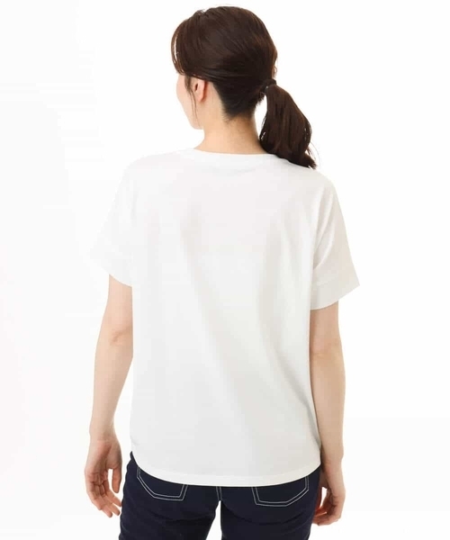 MK MICHEL KLEIN（エムケーミッシェルクラン）の「[UVカット/接触冷感/洗える]デザインロゴTシャツ（Tシャツ/カットソー・レディース・ネイビー/ホワイト・38）」の16枚目の写真