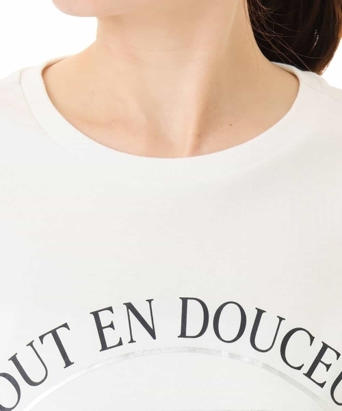 MK MICHEL KLEIN（エムケーミッシェルクラン）の「[UVカット/接触冷感/洗える]デザインロゴTシャツ（Tシャツ/カットソー・レディース・ネイビー/ホワイト・38）」の17枚目の写真