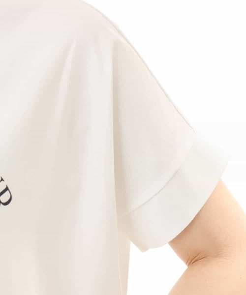 MK MICHEL KLEIN（エムケーミッシェルクラン）の「[UVカット/接触冷感/洗える]デザインロゴTシャツ（Tシャツ/カットソー・レディース・ネイビー/ホワイト・38）」の18枚目の写真