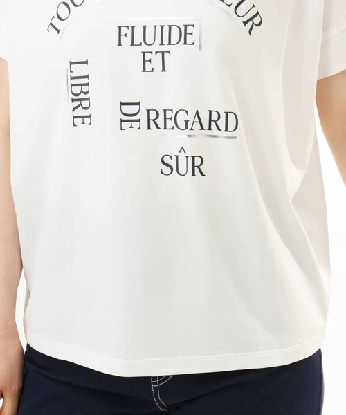 MK MICHEL KLEIN（エムケーミッシェルクラン）の「[UVカット/接触冷感/洗える]デザインロゴTシャツ（Tシャツ/カットソー・レディース・ネイビー/ホワイト・38）」の19枚目の写真