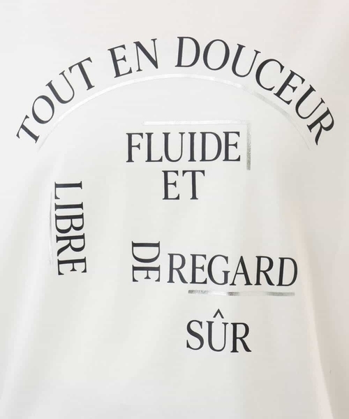 MK MICHEL KLEIN（エムケーミッシェルクラン）の「[UVカット/接触冷感/洗える]デザインロゴTシャツ（Tシャツ/カットソー・レディース・ネイビー/ホワイト・38）」の20枚目の写真